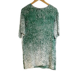 & Other Stories Green & White Speckled Shift Mini Dress Short Sleeve Size 4
